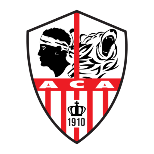 Clublogo voetbalvereniging Ac Ajaccio uit Ajaccio en Mezzavia en Bastelicaccia en Bastia en Borgo en Calvi en Pietrosella