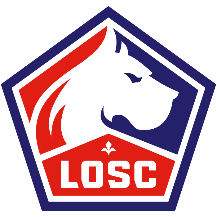 Clublogo voetbalvereniging Losc Lille uit Villeneuve D Ascq en Baisieux en Camphin En Pevele en La Chapelle D Armentieres en Cysoing en Lille en Lys Lez Lannoy en Marquette Lez Lille en Perenchies en Ronchin en Roncq en Seclin en Wasquehal
