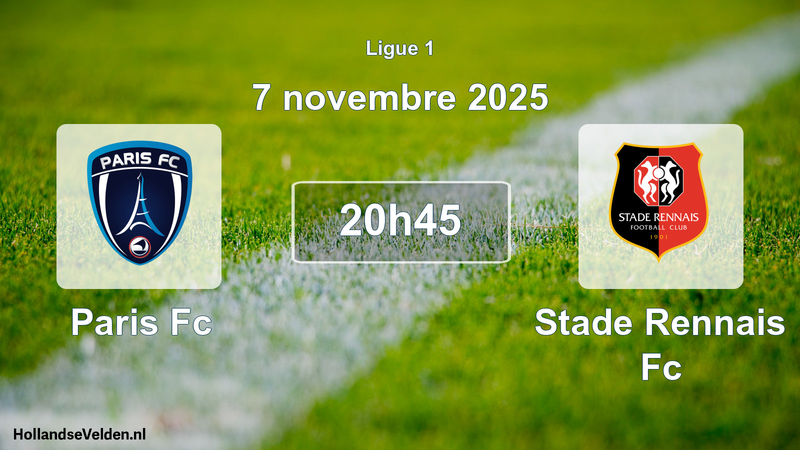 Geplande wedstrijd: Paris Fc - Stade Rennais Fc (7 november 2025)