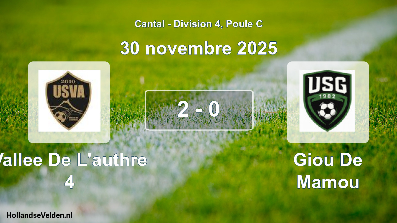 Match joué: Vallee De L'authre 4 - Giou De Mamou 2 - 0 (30 novembre 2025)