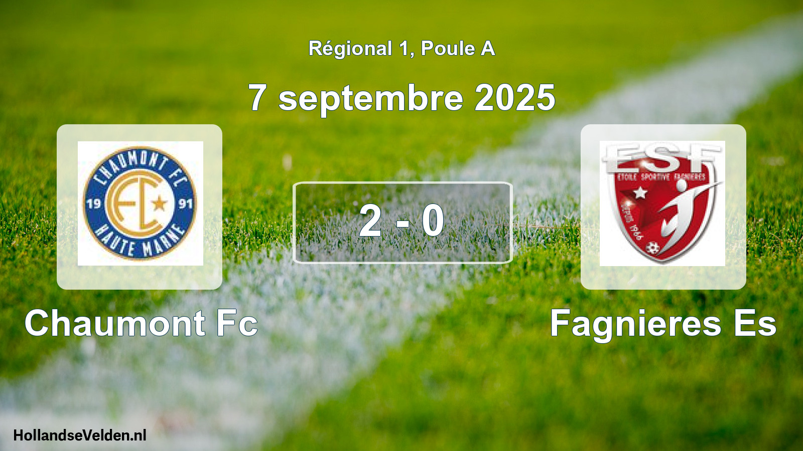 Gespeelde wedstrijd: Chaumont Fc - Fagnieres Es 2 - 0 (7 septembre 2025)