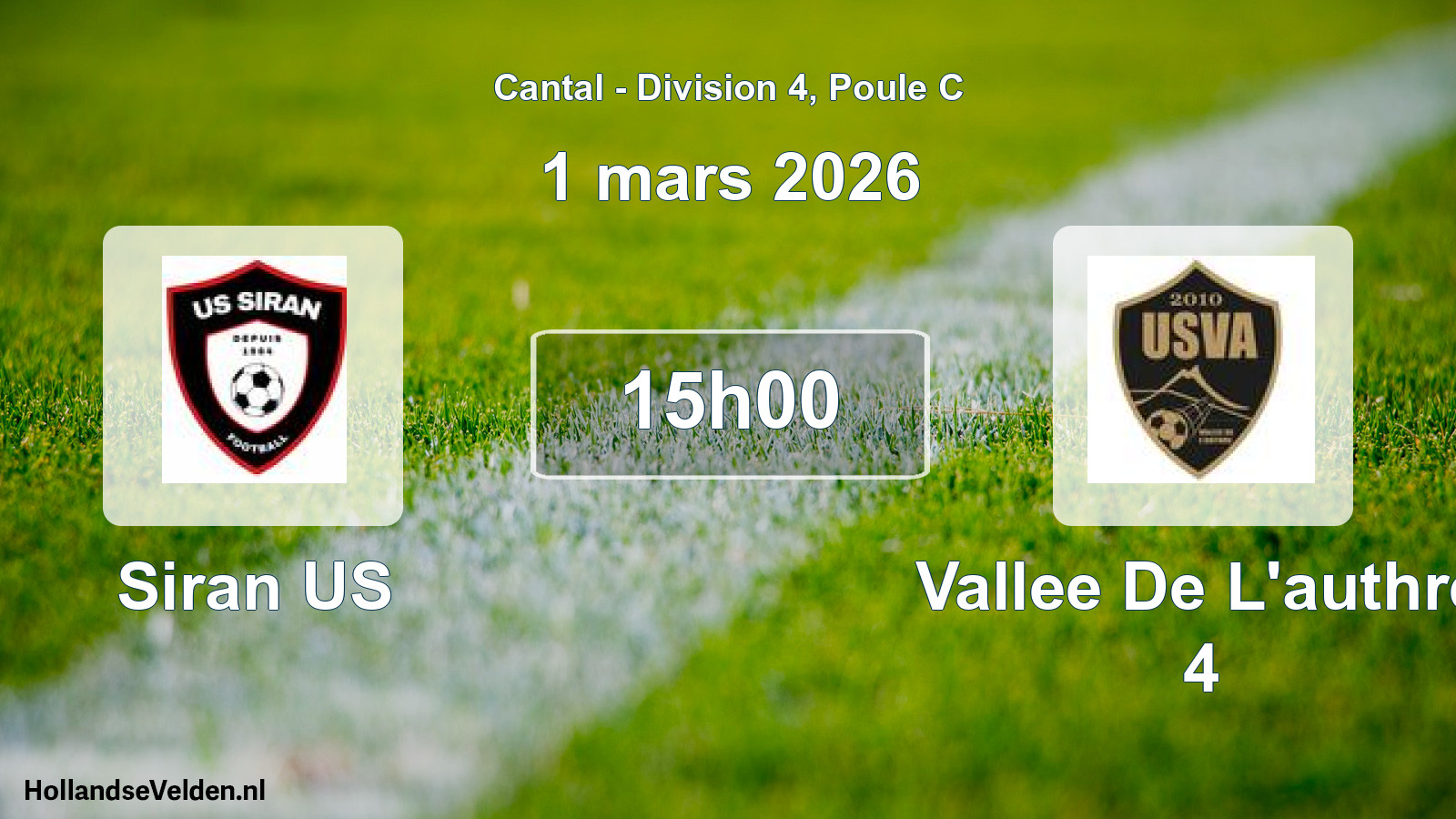 Geplande wedstrijd: Siran US - Vallee De L'authre 4 (1 maart 2026)