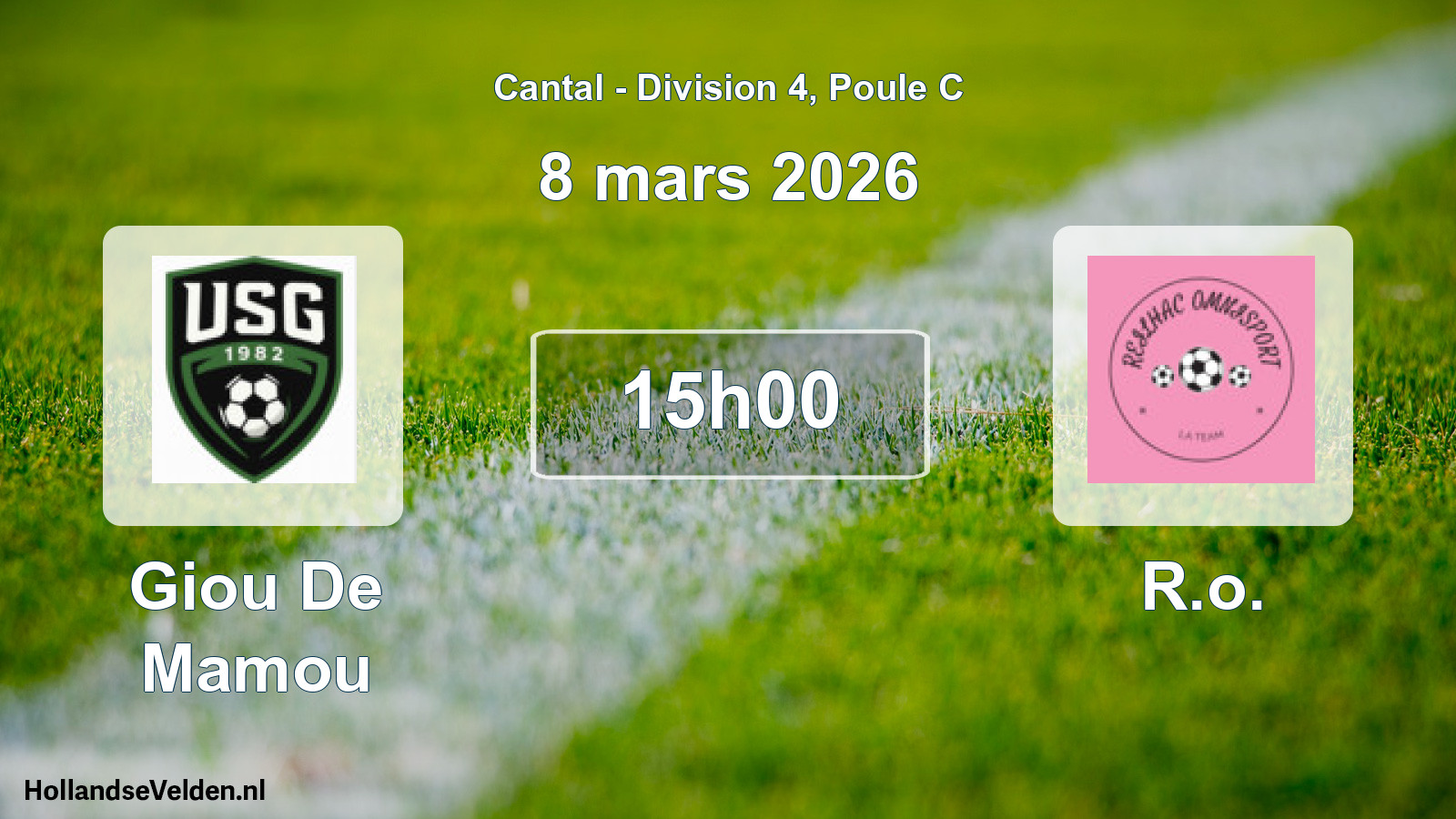 Match programmé: Giou De Mamou - R.o. (8 mars 2026)