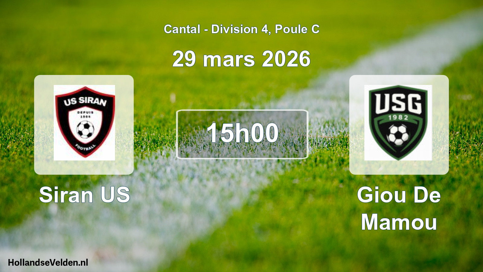 Geplande wedstrijd: Siran US - Giou De Mamou (29 maart 2026)