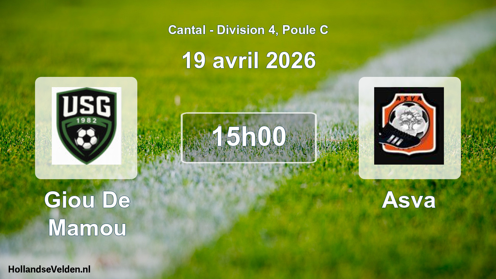 Match programmé: Giou De Mamou - Asva (19 avril 2026)