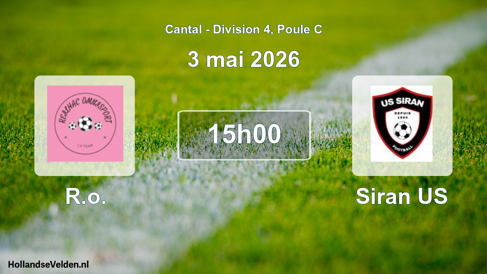 Geplande wedstrijd: R.o. - Siran US (3 mei 2026)