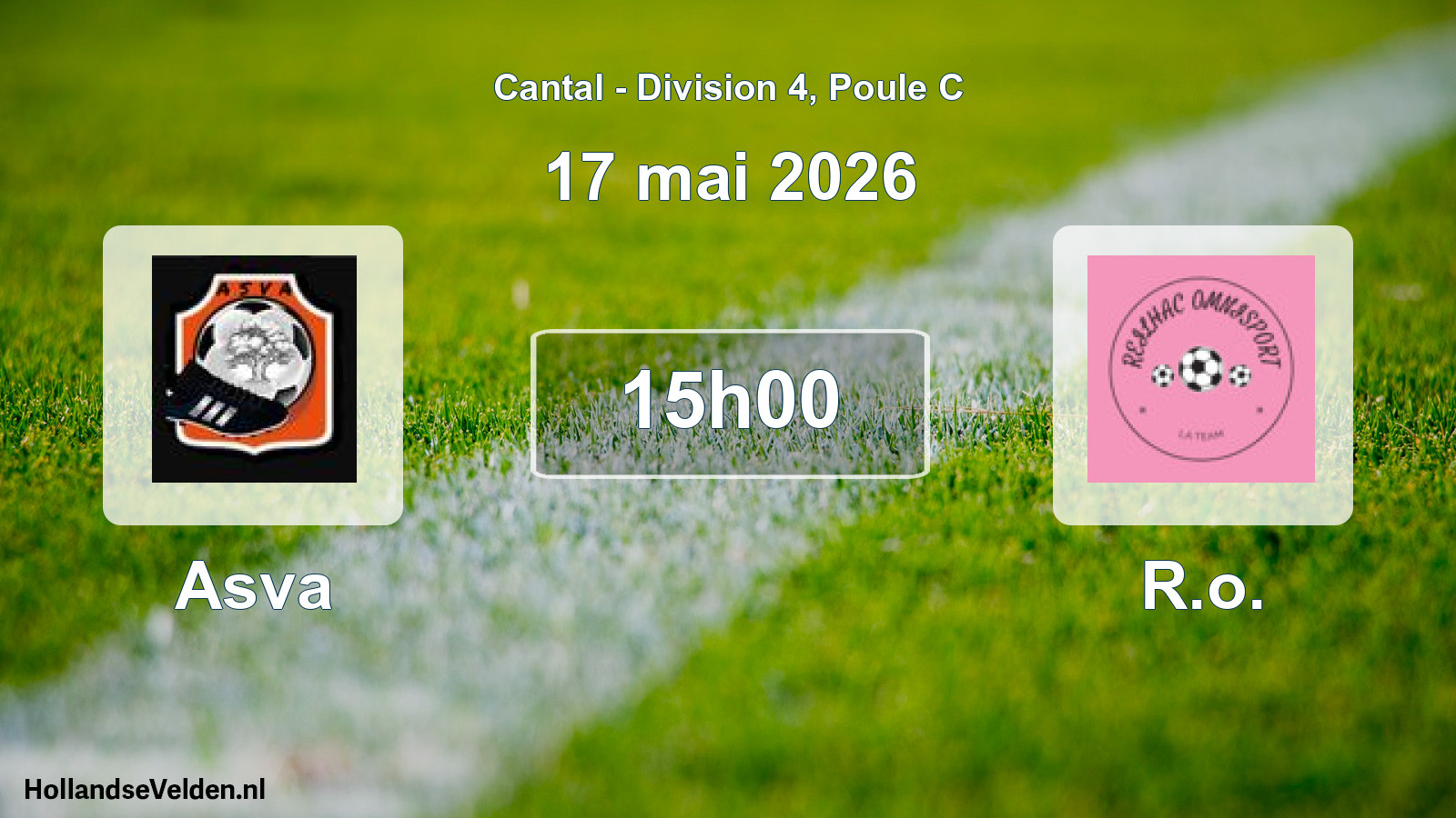 Match programmé: Asva - R.o. (17 mai 2026)