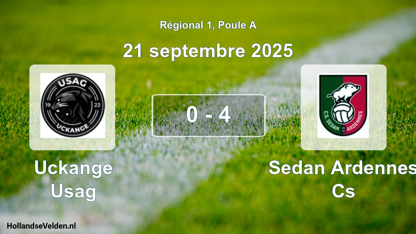 Gespeelde wedstrijd: Uckange Usag - Sedan Ardennes Cs 0 - 4 (21 septembre 2025)