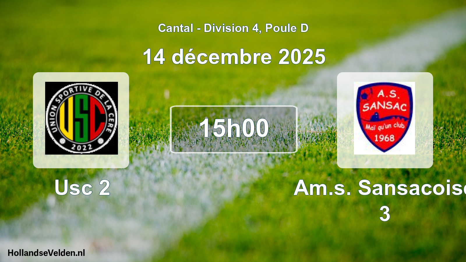 Match programmé: Usc 2 - Am.s. Sansacoise 3 (14 décembre 2025)