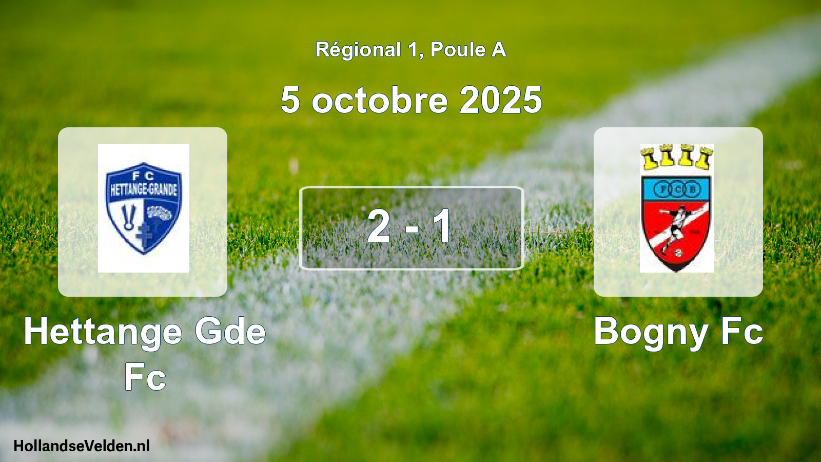 Gespeelde wedstrijd: Hettange Gde Fc - Bogny Fc 2 - 1 (5 octobre 2025)