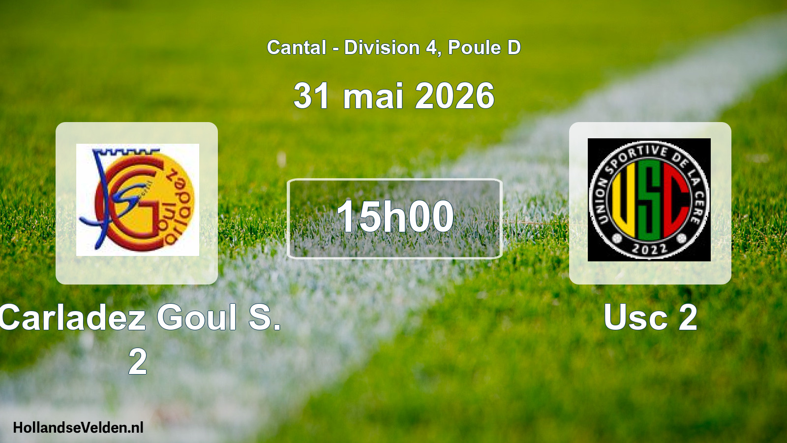 Match programmé: Carladez Goul S. 2 - Usc 2 (31 mai 2026)