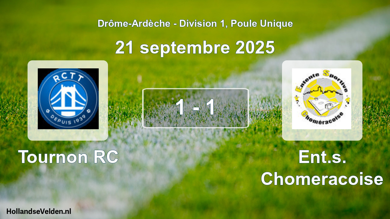 Gespeelde wedstrijd: Tournon RC - Ent.s. Chomeracoise 1 - 1 (21 september 2025)