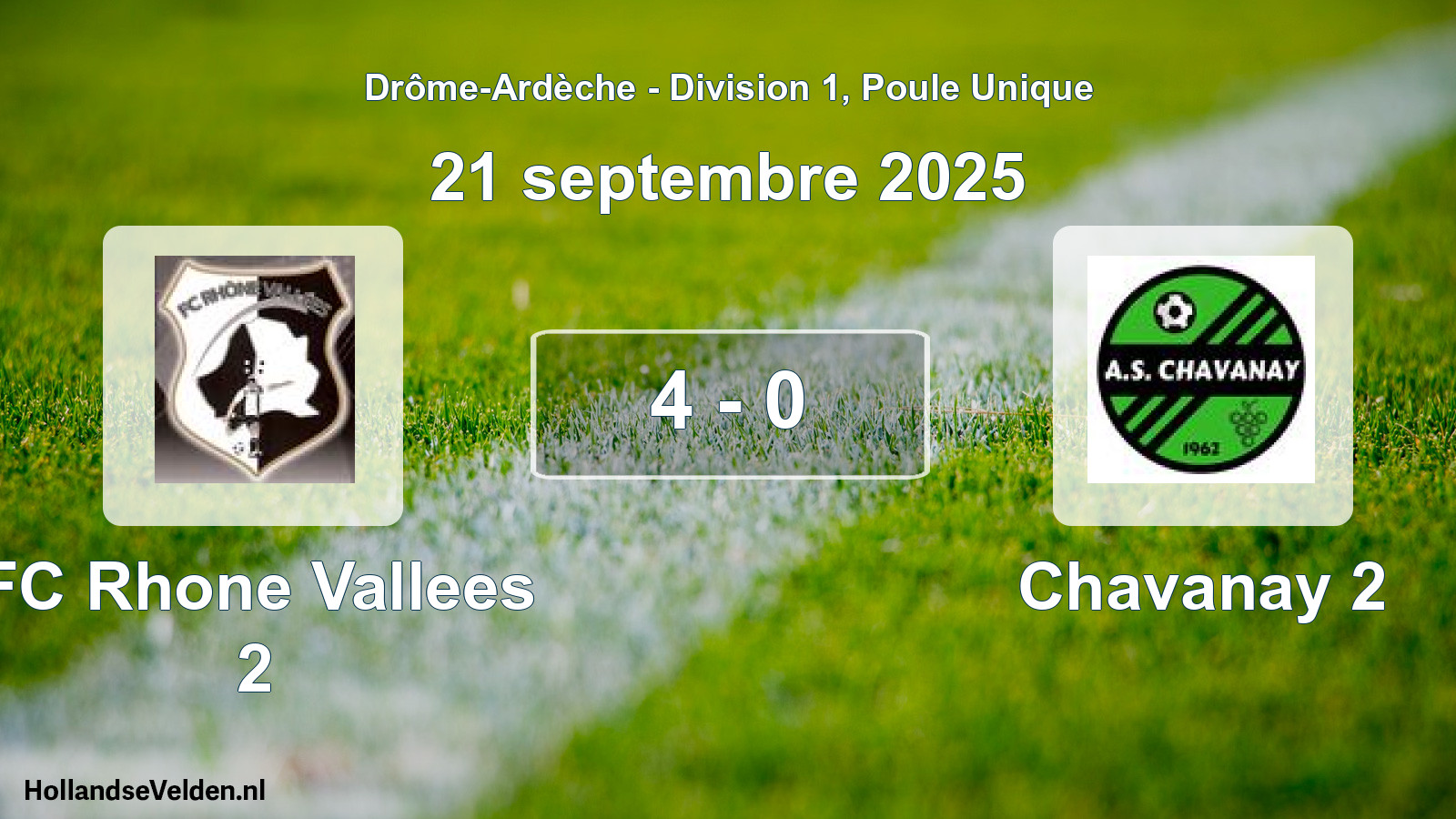 Gespeelde wedstrijd: FC Rhone Vallees 2 - Chavanay 2 4 - 0 (21 september 2025)