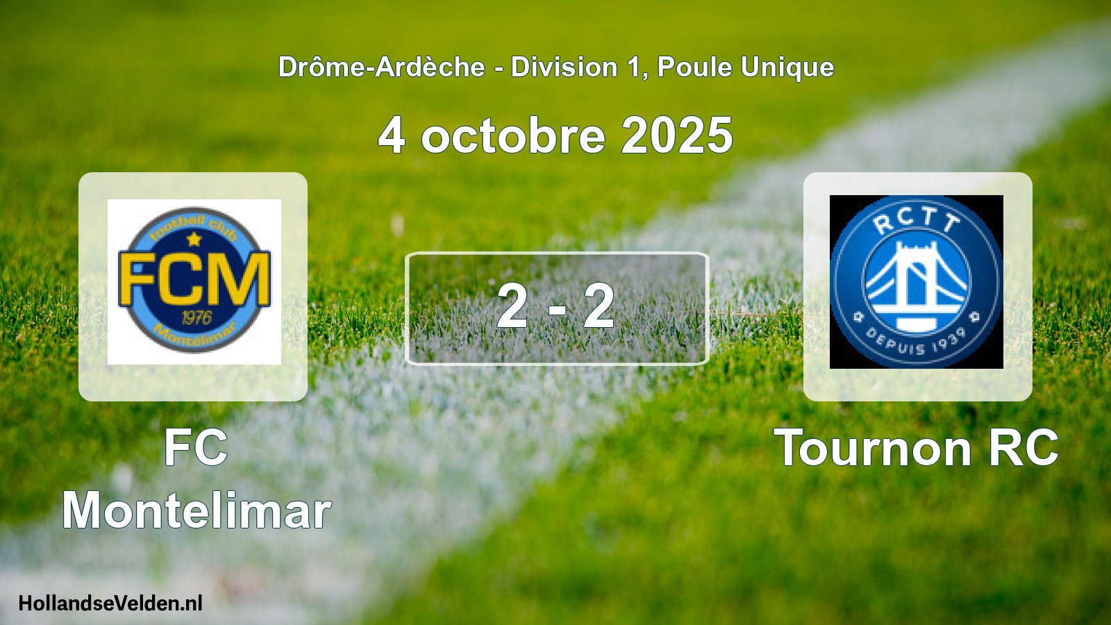Gespeelde wedstrijd: FC Montelimar - Tournon RC 2 - 2 (4 oktober 2025)