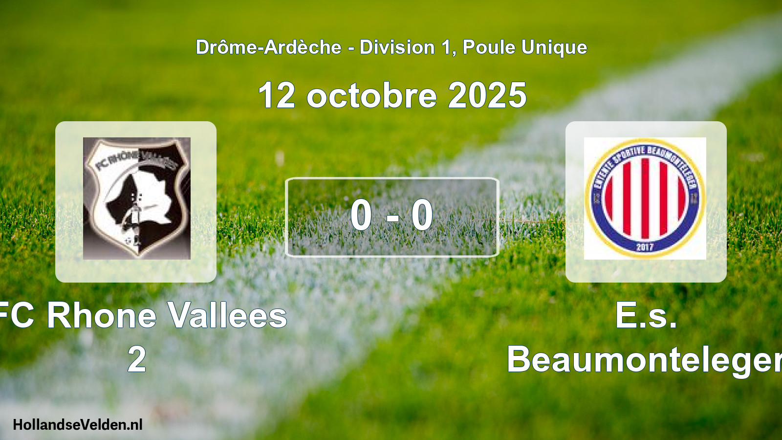 Gespeelde wedstrijd: FC Rhone Vallees 2 - E.s. Beaumonteleger 0 - 0 (12 oktober 2025)