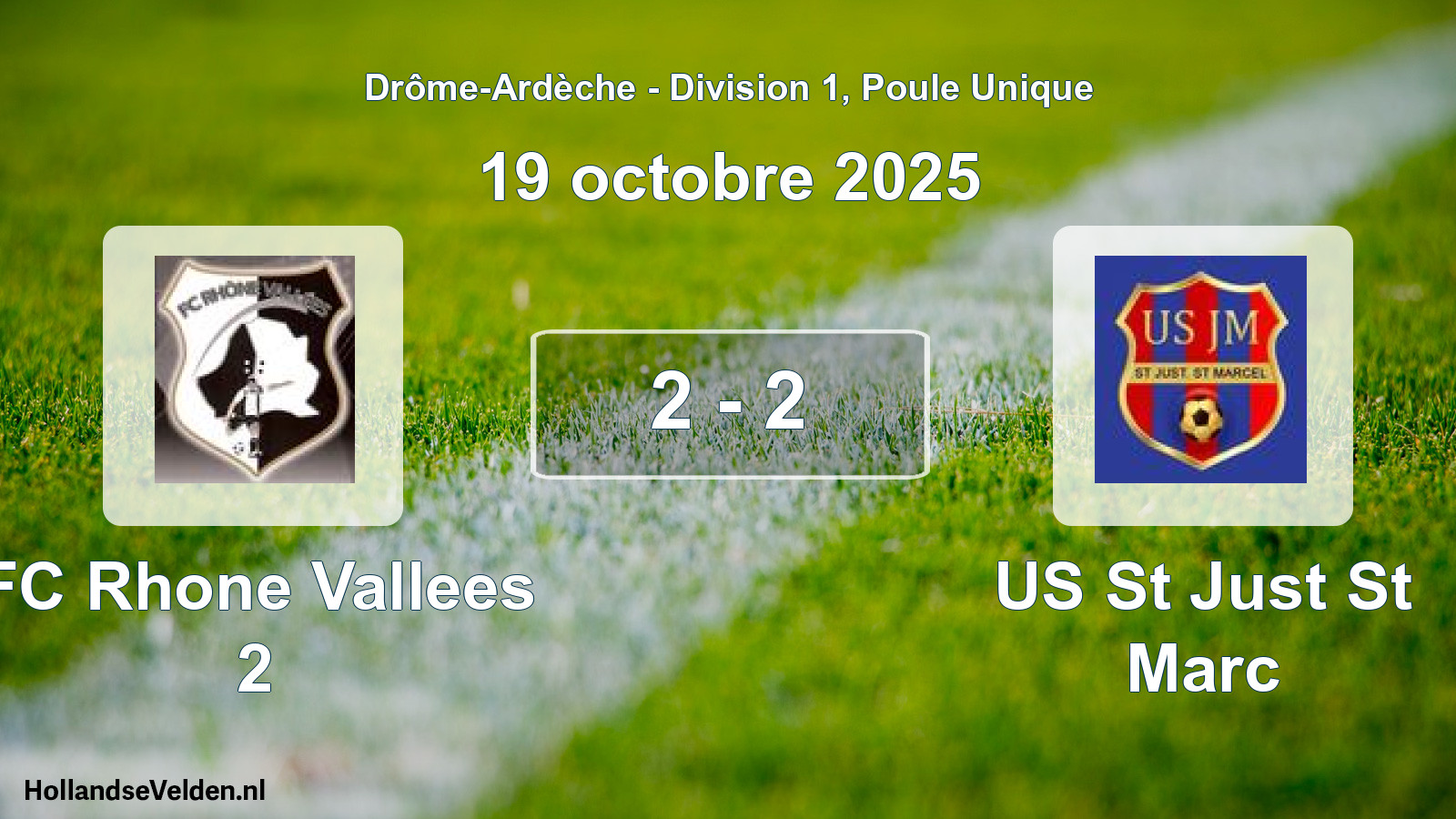 Gespeelde wedstrijd: FC Rhone Vallees 2 - US St Just St Marc 2 - 2 (19 oktober 2025)