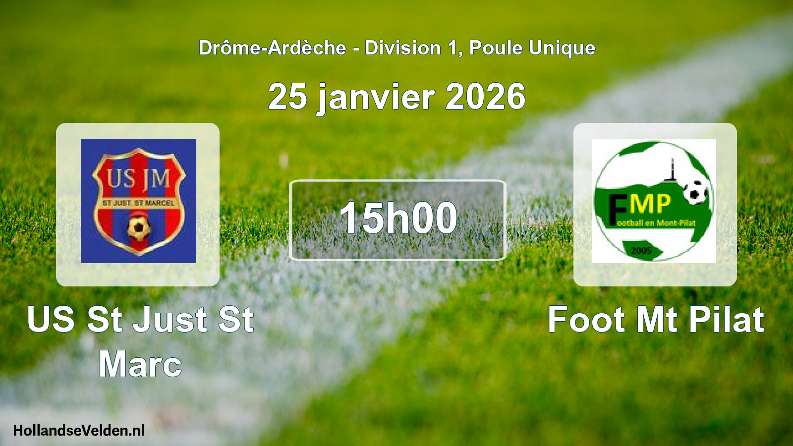 Geplande wedstrijd: US St Just St Marc - Foot Mt Pilat (25 januari 2026)