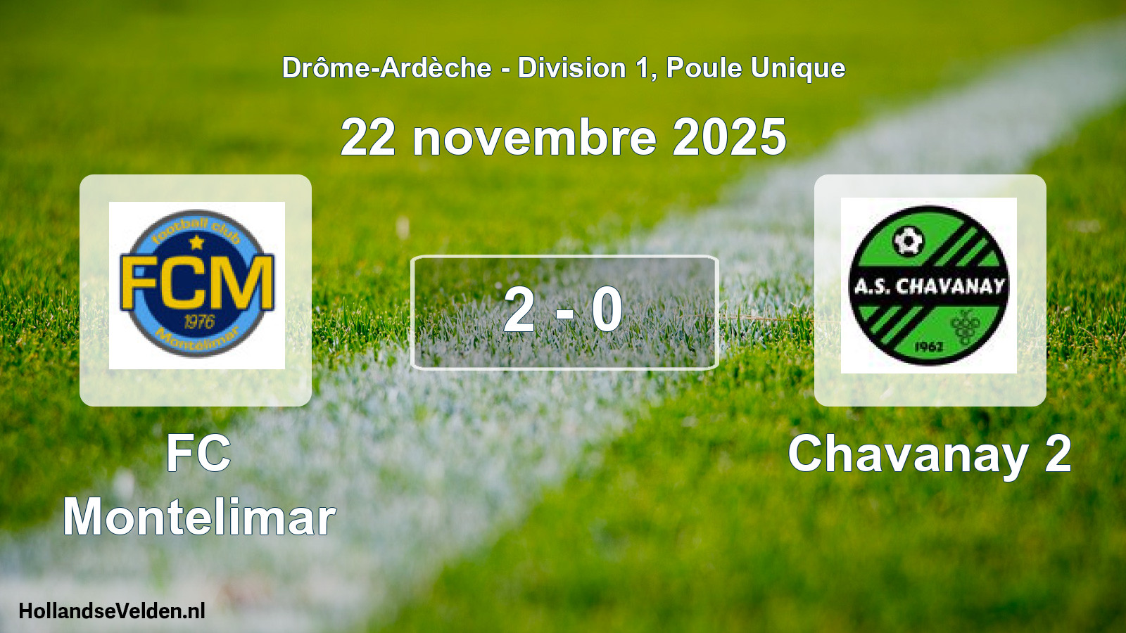 Gespeelde wedstrijd: FC Montelimar - Chavanay 2 2 - 0 (22 november 2025)