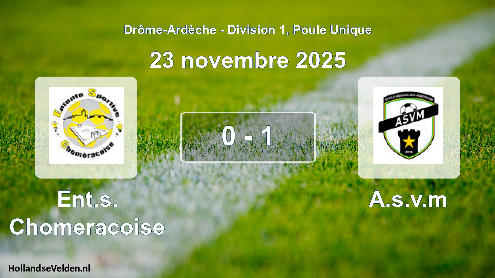 Gespeelde wedstrijd: Ent.s. Chomeracoise - A.s.v.m 0 - 1 (23 november 2025)