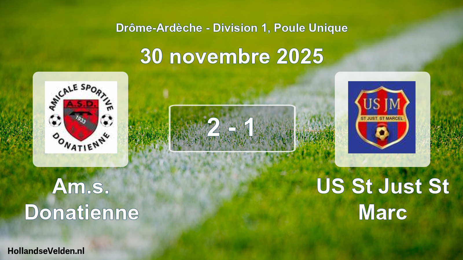 Gespeelde wedstrijd: Am.s. Donatienne - US St Just St Marc 2 - 1 (30 november 2025)