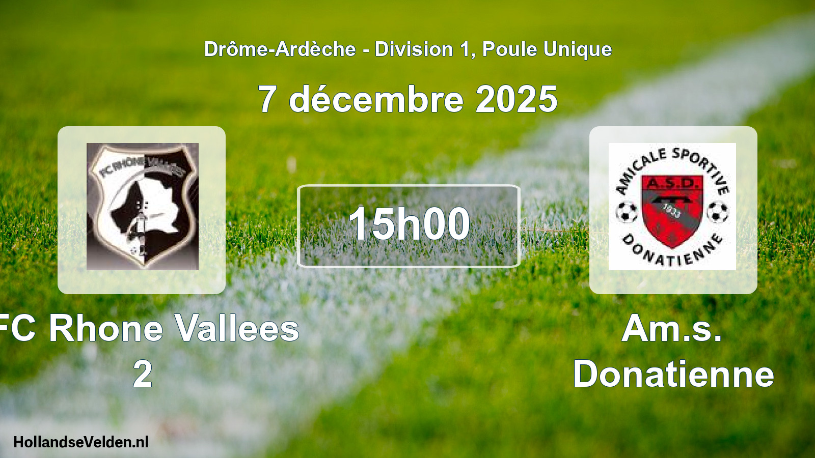 Geplande wedstrijd: FC Rhone Vallees 2 - Am.s. Donatienne (7 december 2025)