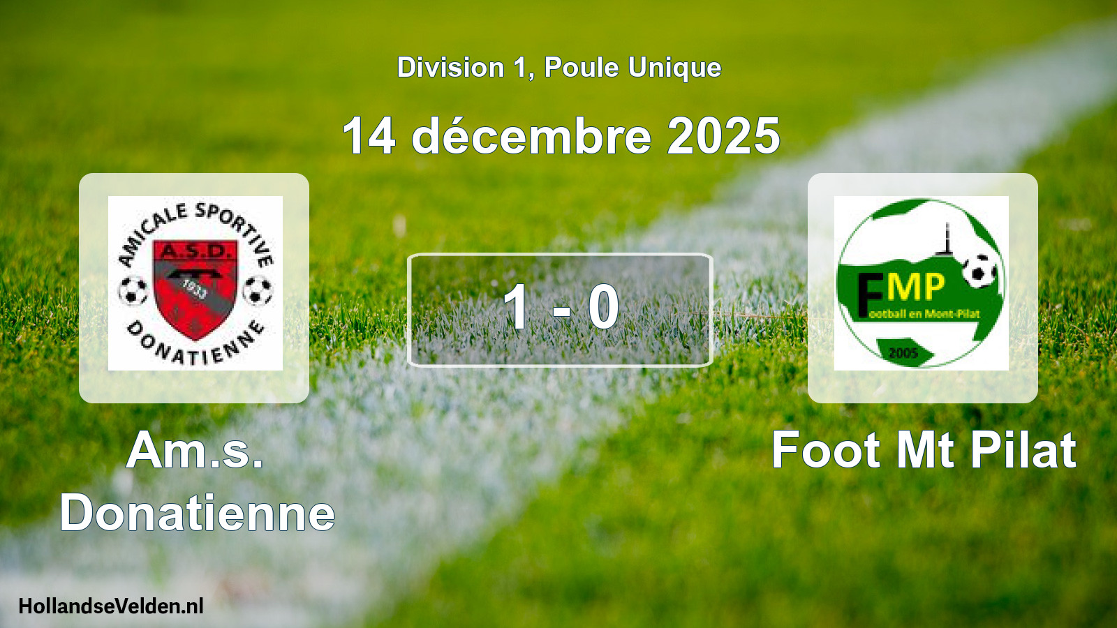 Match joué: Am.s. Donatienne - Foot Mt Pilat 1 - 0 (14 décembre 2025)