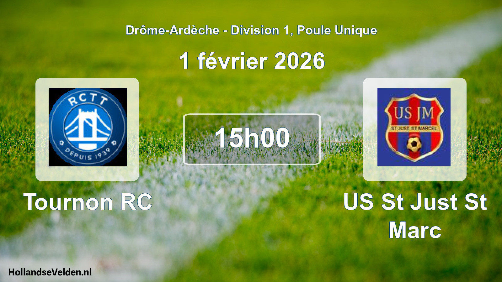 Scheduled Match: Tournon RC - US St Just St Marc (1 February 2026)