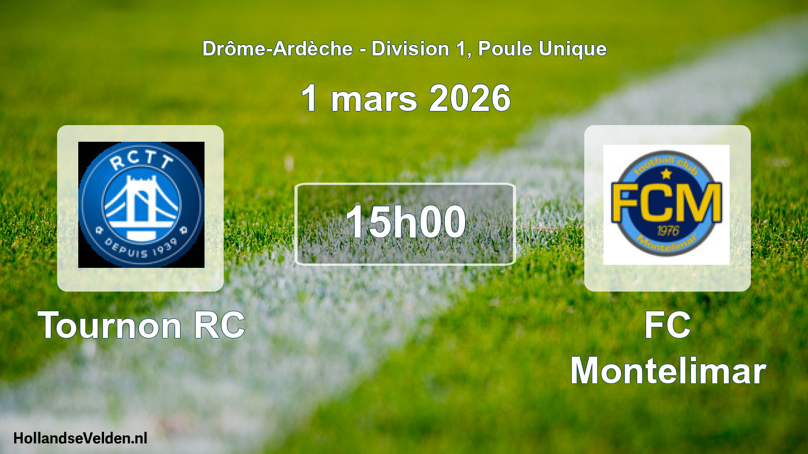 Geplande wedstrijd: Tournon RC - FC Montelimar (1 maart 2026)