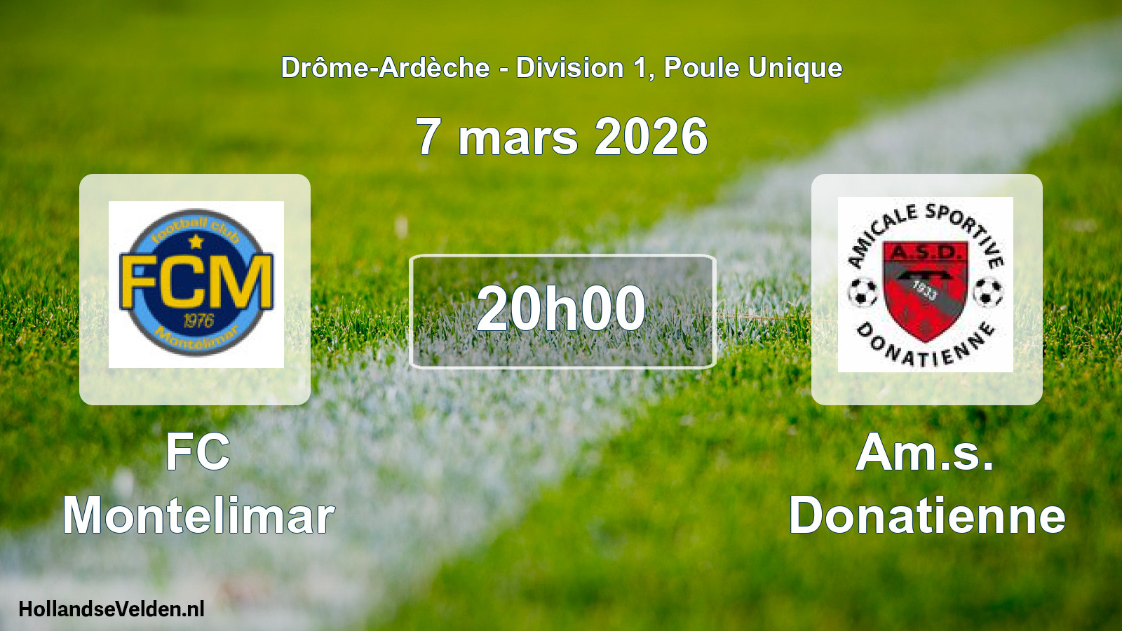 Geplande wedstrijd: FC Montelimar - Am.s. Donatienne (7 maart 2026)