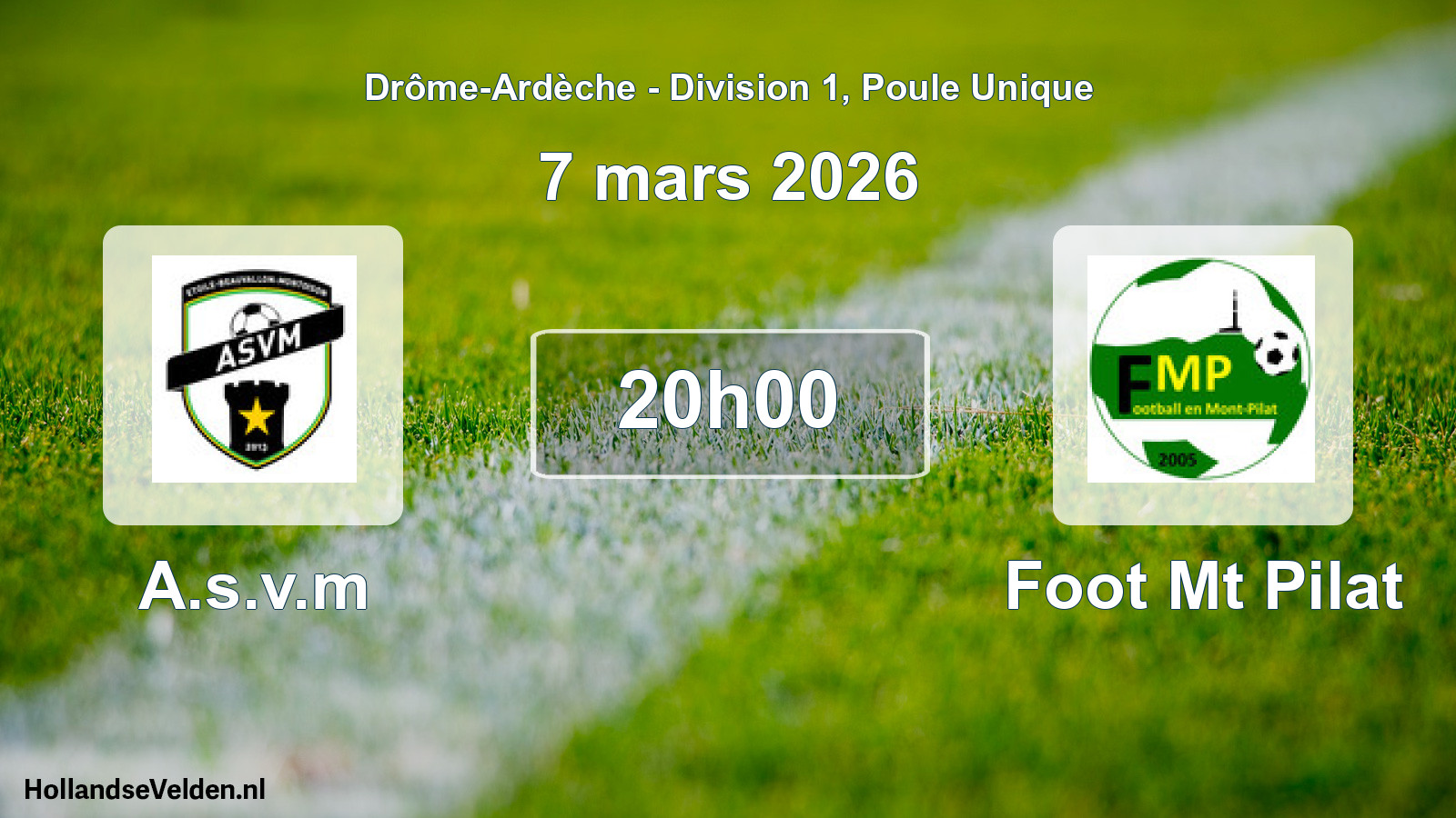 Geplande wedstrijd: A.s.v.m - Foot Mt Pilat (7 maart 2026)