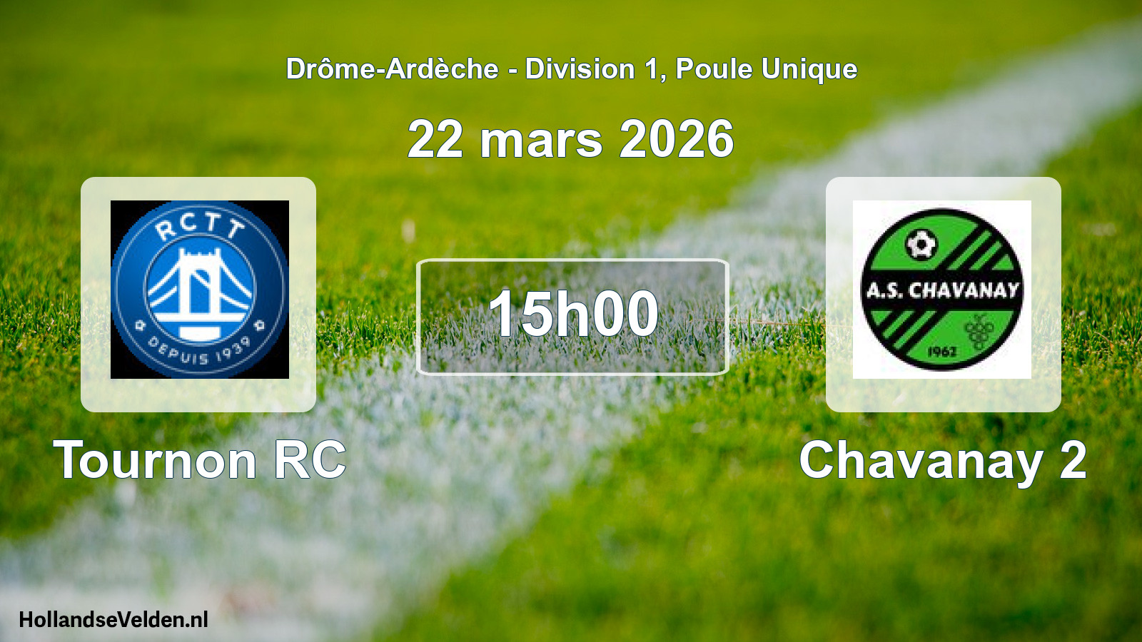 Geplande wedstrijd: Tournon RC - Chavanay 2 (22 maart 2026)