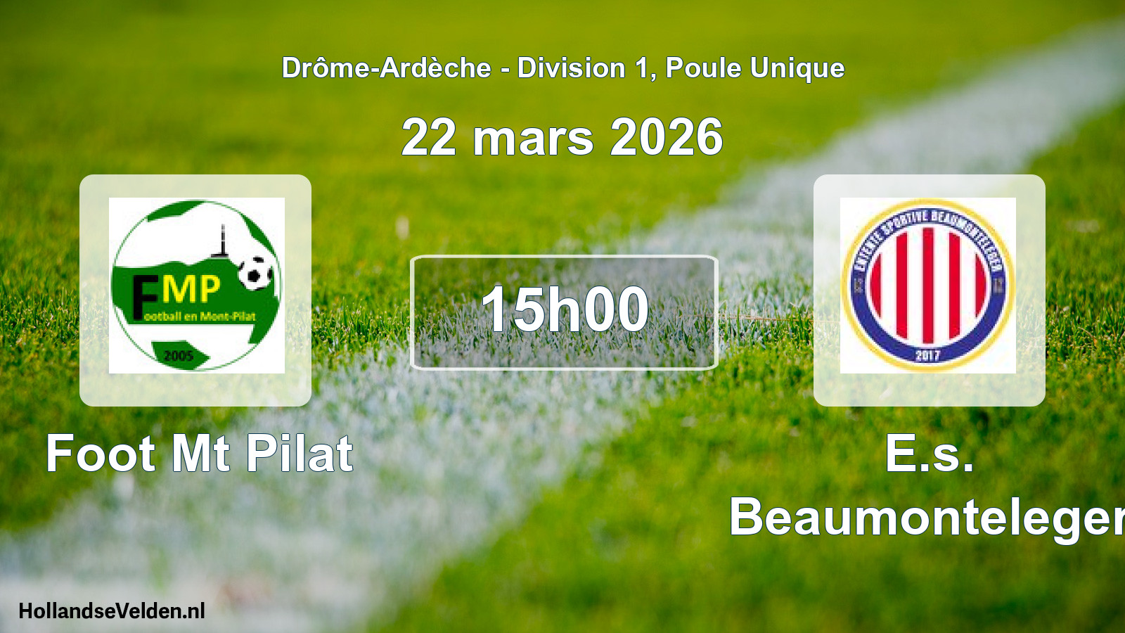 Geplande wedstrijd: Foot Mt Pilat - E.s. Beaumonteleger (22 maart 2026)