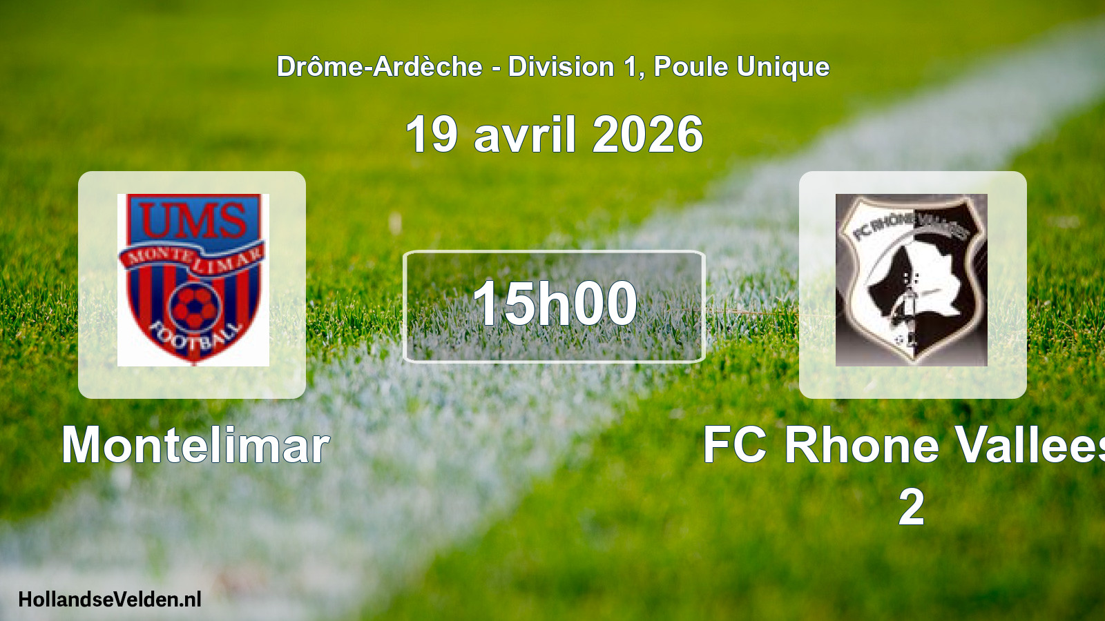 Geplande wedstrijd: Montelimar - FC Rhone Vallees 2 (19 april 2026)