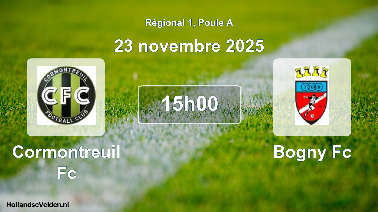 Geplande wedstrijd: Cormontreuil Fc - Bogny Fc (23 novembre 2025)