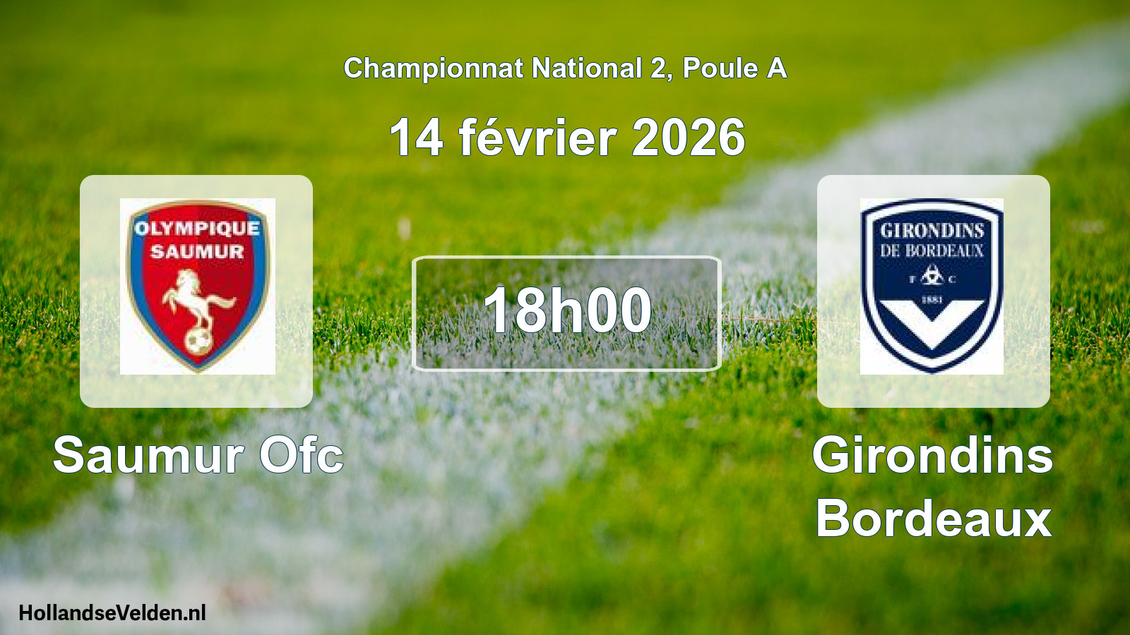 Scheduled Match: Saumur Ofc - Girondins Bordeaux (14 February 2026)