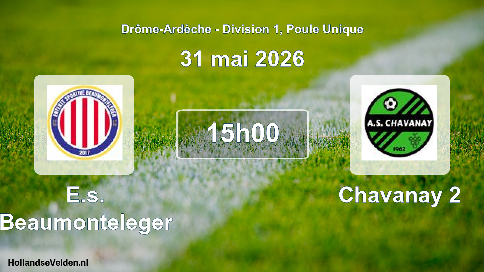 Geplande wedstrijd: E.s. Beaumonteleger - Chavanay 2 (31 mei 2026)
