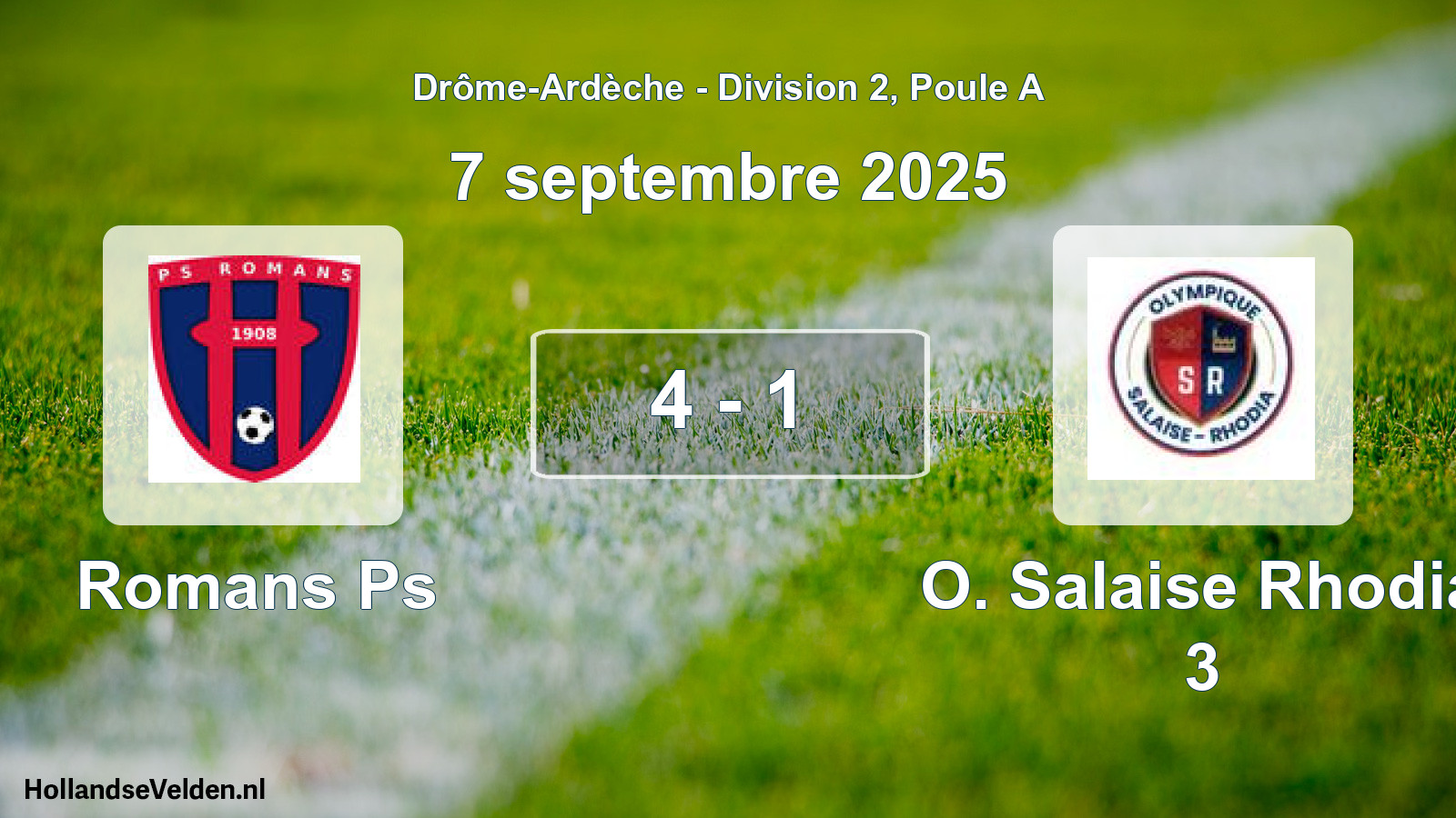 Gespeelde wedstrijd: Romans Ps - O. Salaise Rhodia 3 4 - 1 (7 september 2025)