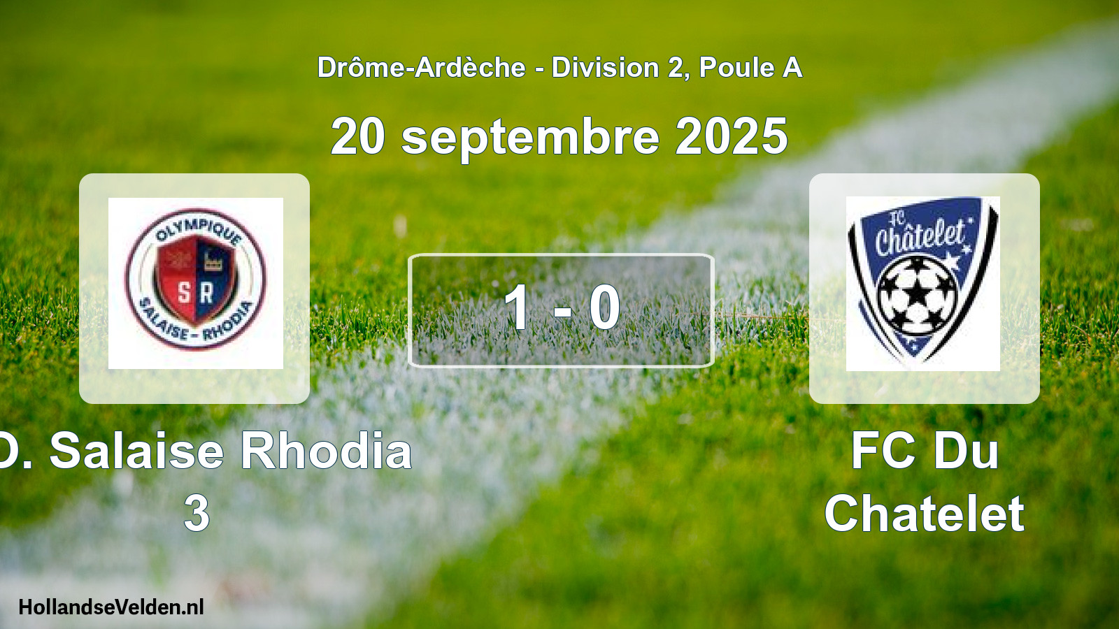 Gespeelde wedstrijd: O. Salaise Rhodia 3 - FC Du Chatelet 1 - 0 (20 september 2025)