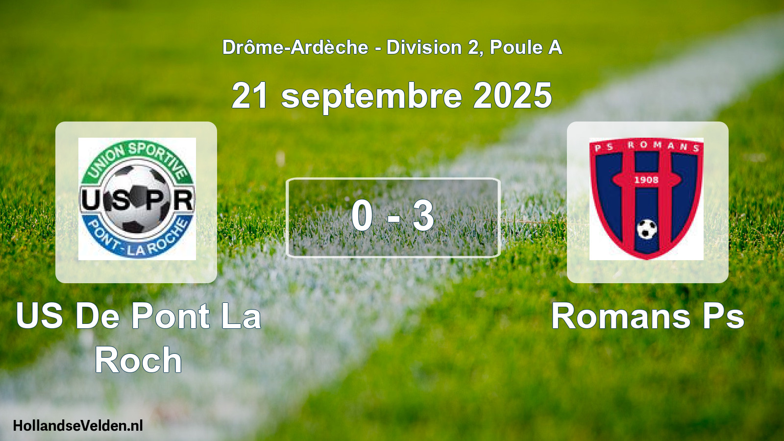 Gespeelde wedstrijd: US De Pont La Roch - Romans Ps 0 - 3 (21 september 2025)