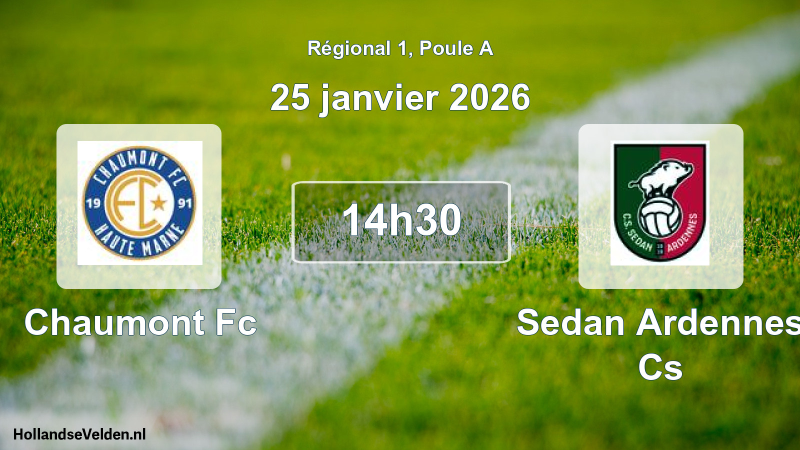 Geplande wedstrijd: Chaumont Fc - Sedan Ardennes Cs (25 januari 2026)
