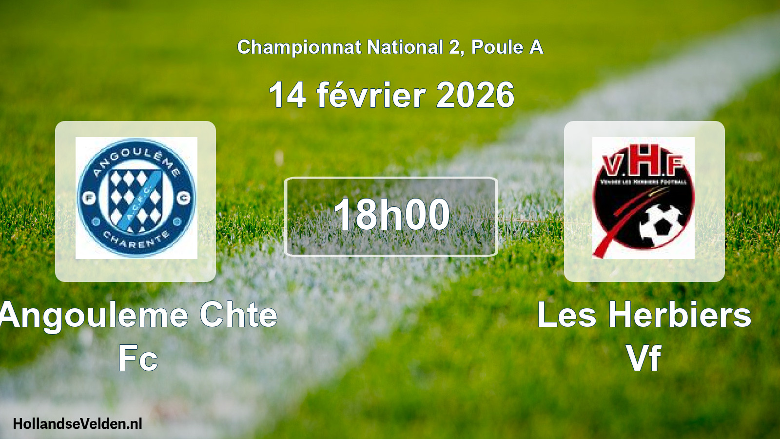 Geplande wedstrijd: Angouleme Chte Fc - Les Herbiers Vf (14 février 2026)