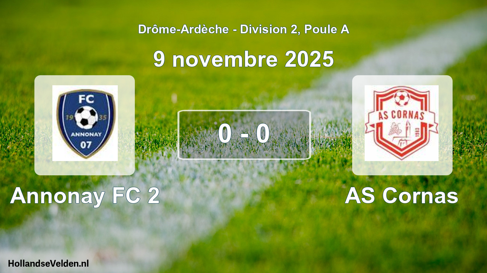 Gespeelde wedstrijd: Annonay FC 2 - AS Cornas 0 - 0 (9 november 2025)