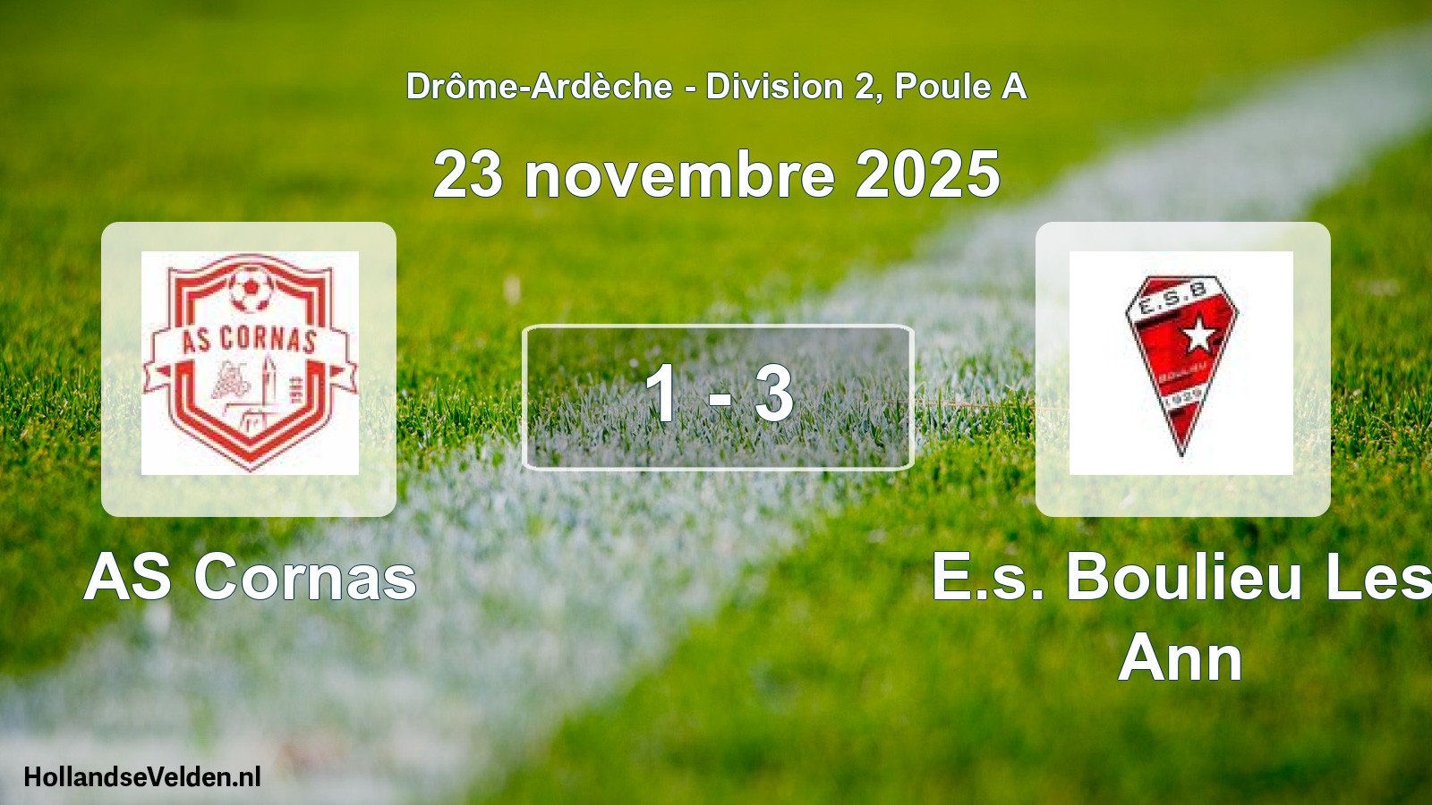 Gespeelde wedstrijd: AS Cornas - E.s. Boulieu Les Ann 1 - 3 (23 november 2025)