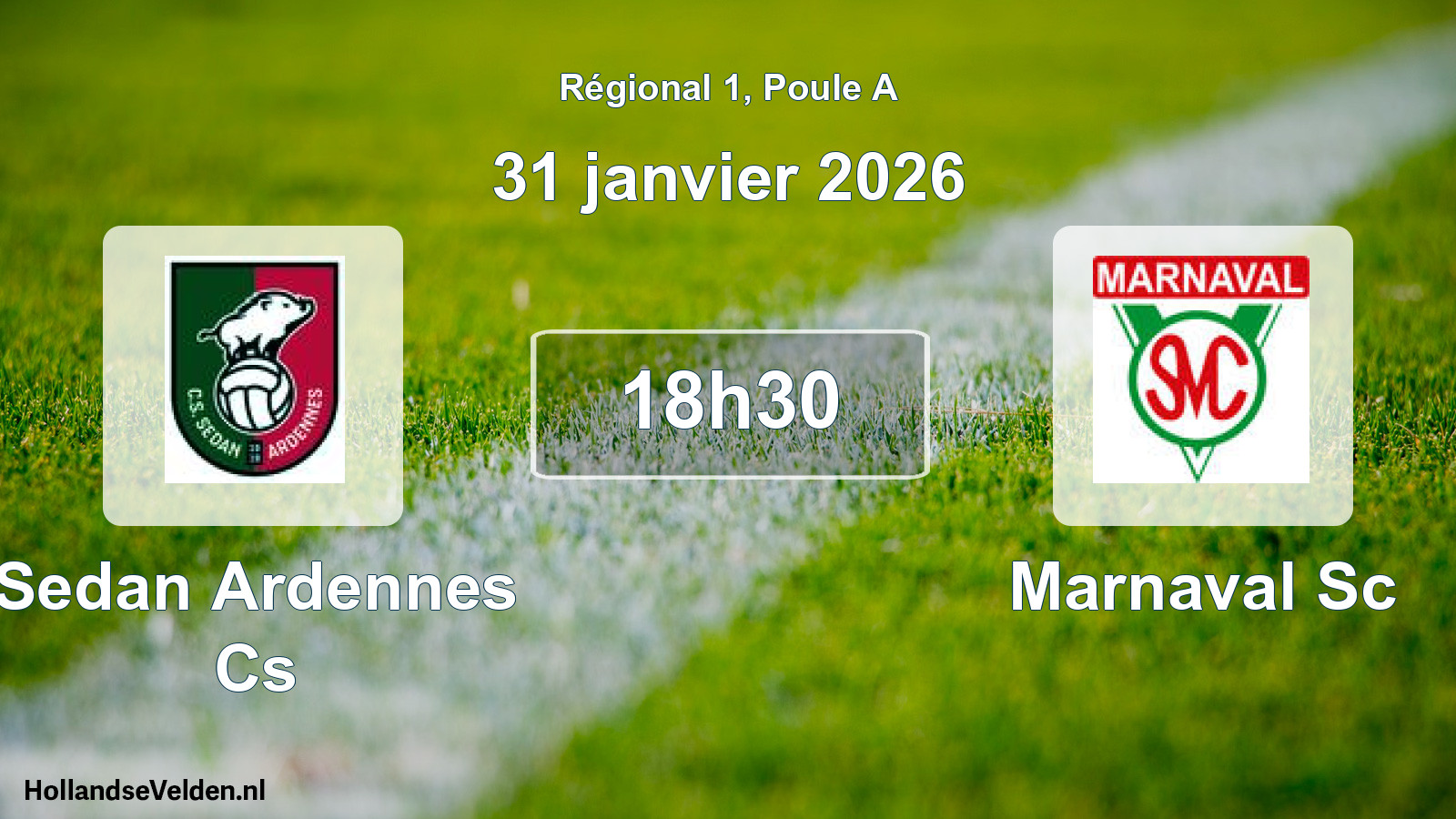 Geplande wedstrijd: Sedan Ardennes Cs - Marnaval Sc (31 janvier 2026)