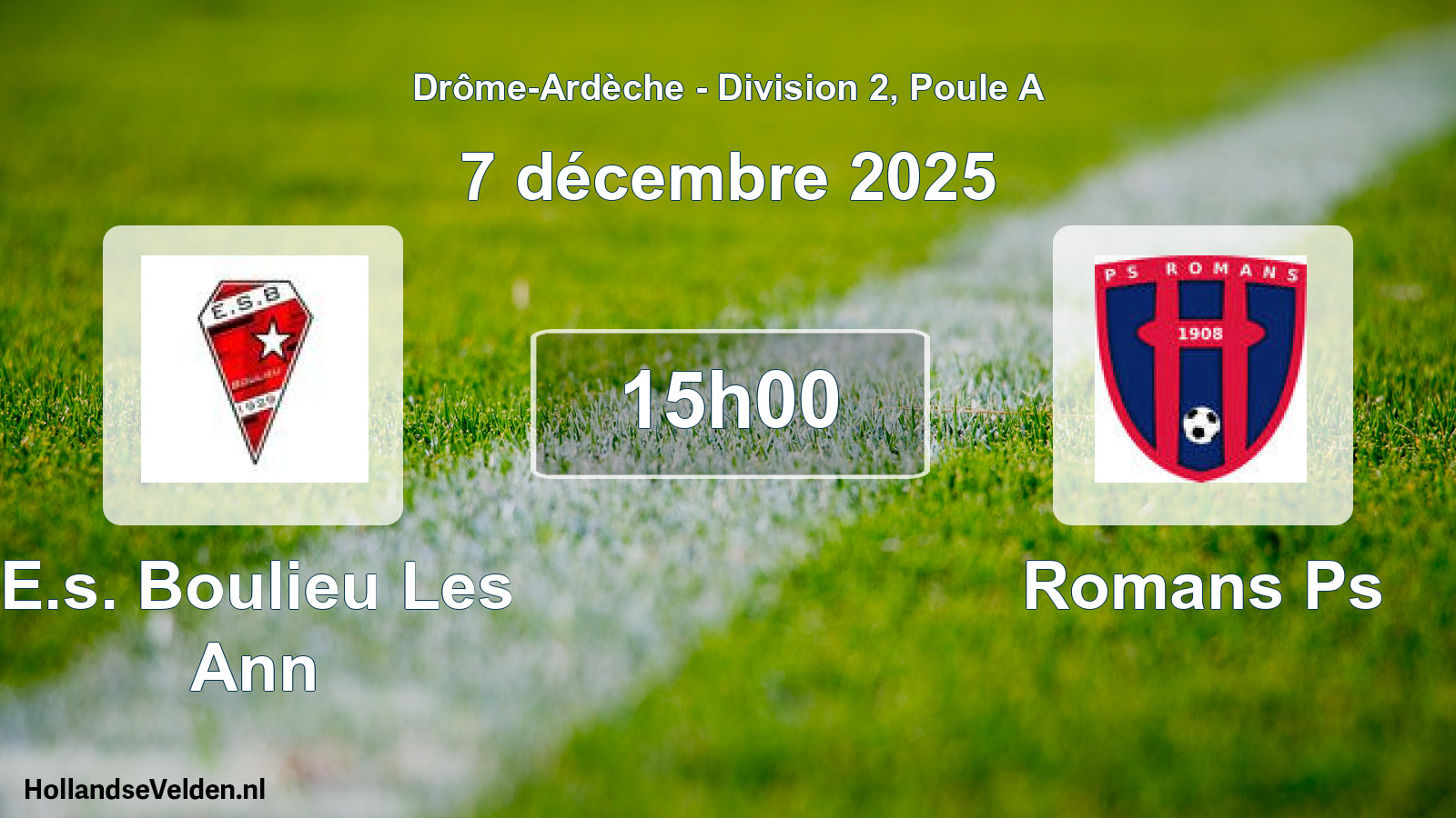 Geplande wedstrijd: E.s. Boulieu Les Ann - Romans Ps (7 december 2025)