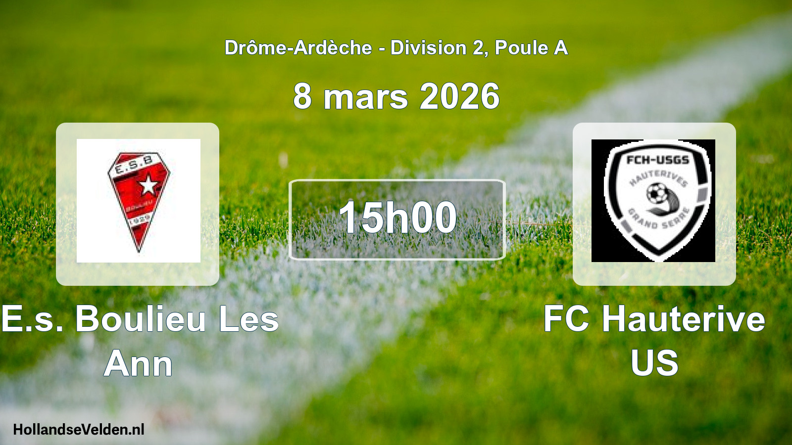 Geplande wedstrijd: E.s. Boulieu Les Ann - FC Hauterive US (8 maart 2026)