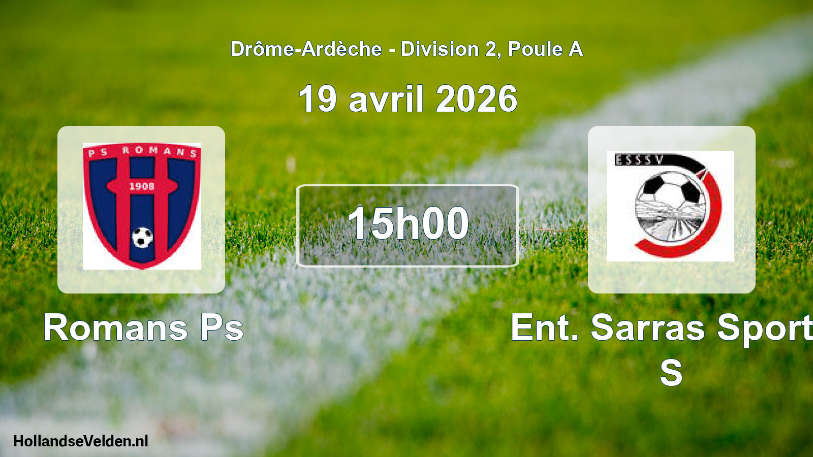 Scheduled Match: Romans Ps - Ent. Sarras Sports S (19 April 2026)