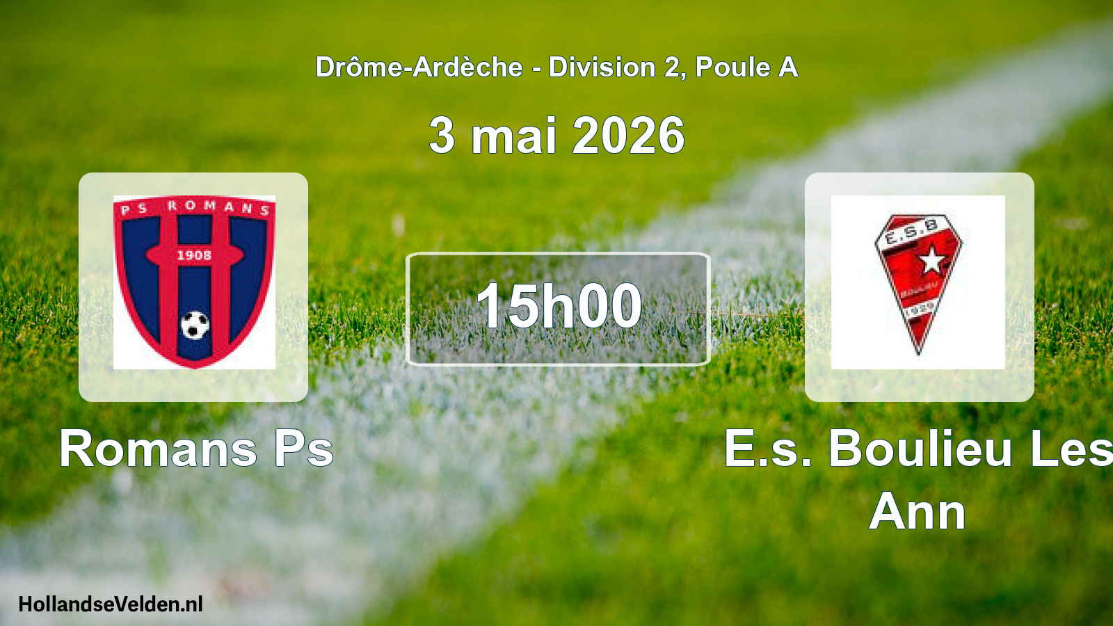 Geplande wedstrijd: Romans Ps - E.s. Boulieu Les Ann (3 mei 2026)