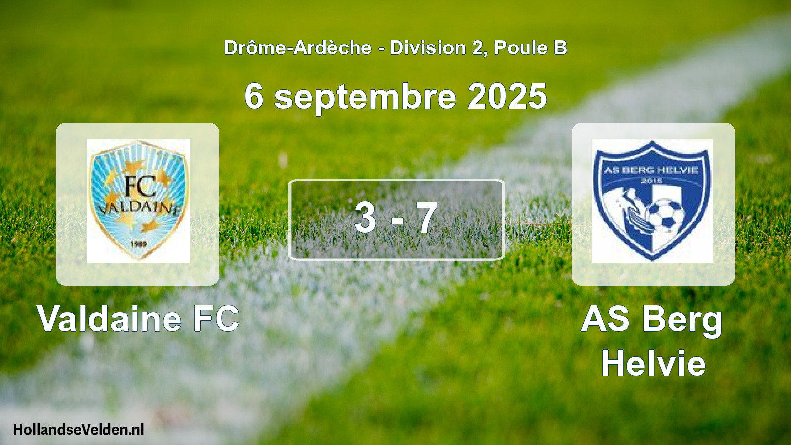 Gespeelde wedstrijd: Valdaine FC - AS Berg Helvie 3 - 7 (6 september 2025)