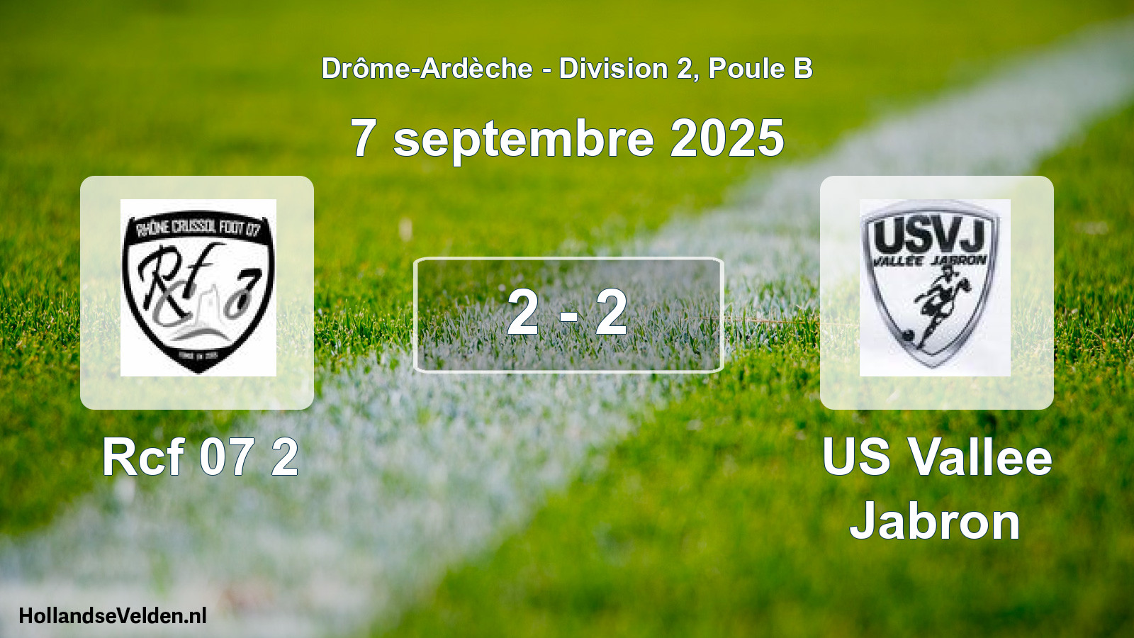 Gespeelde wedstrijd: Rcf 07 2 - US Vallee Jabron 2 - 2 (7 september 2025)